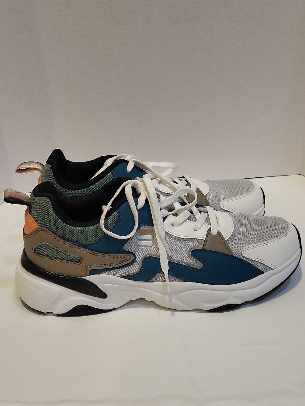 Men's Multicolor Athletic Sneakers White Gray Blue Lace-Up  Size EU 46